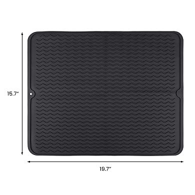 1Pc Silicone Dish Drying Mat, Easy Clean Waterproof Heat Resistant Mat 19.7*15.7 in