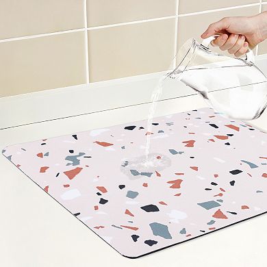 1Pc Large Diatomaceous Stone Dish Drying Mat, Quick Dry Dish Drying Mats 19.7*15.7 in