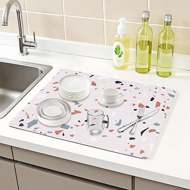 1Pc Large Diatomaceous Stone Dish Drying Mat, Quick Dry Dish Drying Mats 19.7*15.7 in