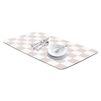 1 pc Diatomaceous Stone Dish Drying Mat, Checkered Quick Dry Dish Drying Mats 19.7*11.8 in