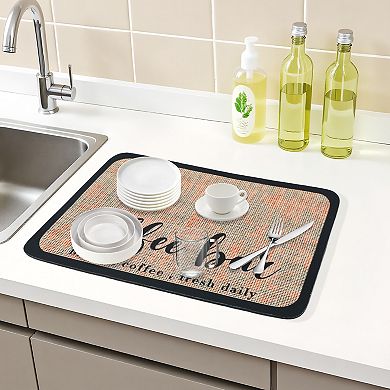 1Pc Large Diatomaceous Coffee Bar Mat, Quick Dry Dish Drying Mats 15.7*11.8 in
