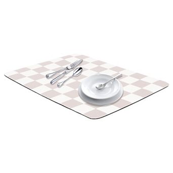 1 pc Diatomaceous Stone Dish Drying Mat, Checkered Quick Dry Dish Drying Mats 15.7*11.8 in