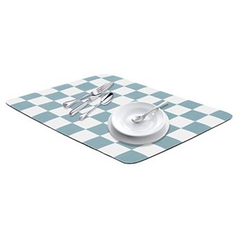 1 pc Diatomaceous Stone Dish Drying Mat, Checkered Quick Dry Dish Drying Mats 15.7*11.8 in