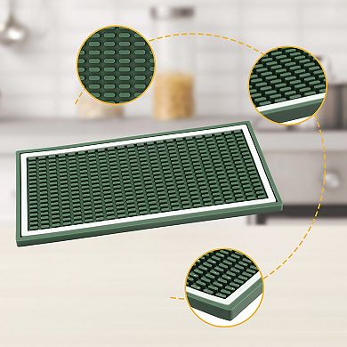 1Pc Dish Drying Mat, Waterproof Kitchen Mat with Concave and Convex Design 11.8*5.9*0.4 in