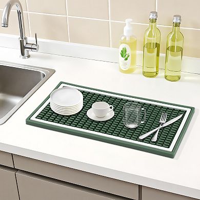 1Pc Dish Drying Mat, Waterproof Kitchen Mat with Concave and Convex Design 11.8*5.9*0.4 in