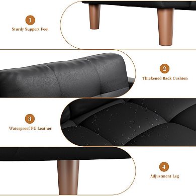 IDEALHOUSE Faux Leather Sofa