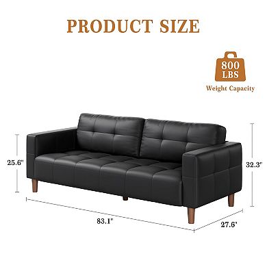 IDEALHOUSE Faux Leather Sofa