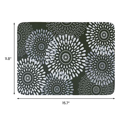 1Pc Large Diatomaceous Stone Dish Drying Mat, Floral Quick Dry Dish Drying Mats 15.7*11.8 in