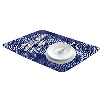 1 pc Large Diatomaceous Stone Dish Drying Mat, Floral Quick Dry Dish Drying Mats 15.7*11.8 in