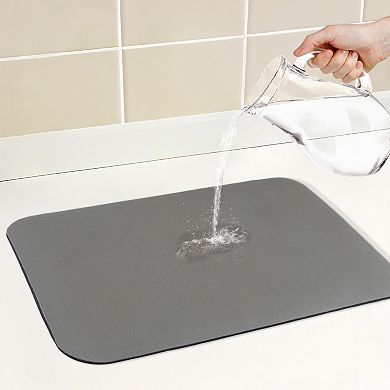 1Pc Large Diatomaceous Stone Dish Drying Mat, Quick Dry Coffee Bar Mats 15.7*11.8 in