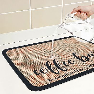 1Pc Large Diatomaceous Coffee Bar Mat, Quick Dry Dish Drying Mats 19.7*15.7 in