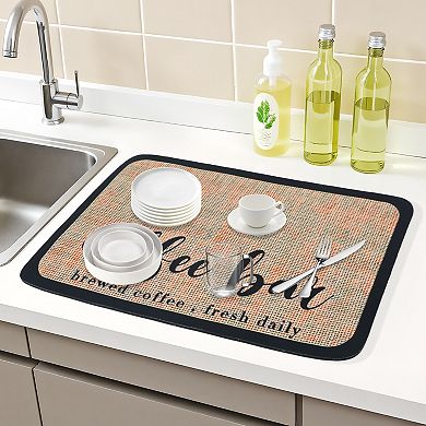 1Pc Large Diatomaceous Coffee Bar Mat, Quick Dry Dish Drying Mats 19.7*15.7 in
