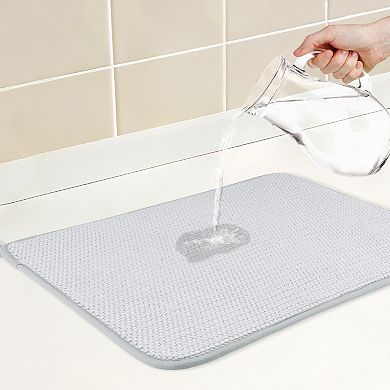 1Pc Dish Drying Mat, Absorbent Microfiber Kitchen Mat, Stone Drying Mat 19.7*15 in