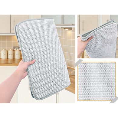 1Pc Dish Drying Mat, Absorbent Microfiber Kitchen Mat, Stone Drying Mat 19.7*15 in