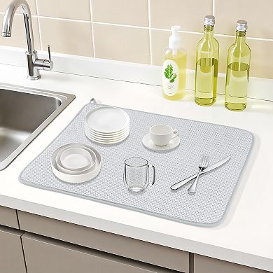 1Pc Dish Drying Mat, Absorbent Microfiber Kitchen Mat, Stone Drying Mat 19.7*15 in
