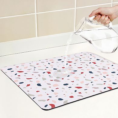 1Pc Large Diatomaceous Stone Dish Drying Mat, Quick Dry Dish Drying Mats 15.7*11.8 in