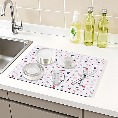 1Pc Large Diatomaceous Stone Dish Drying Mat, Quick Dry Dish Drying Mats 15.7*11.8 in