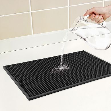 1Pc Silicone Dish Drying Mat, Rectangular Waterproof Heat Resistant Mat 17.7*11.8*0.4 in