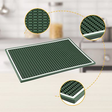 1Pc Dish Drying Mat, Waterproof Kitchen Mat with Concave and Convex Design 17.7*11.8*0.4 in