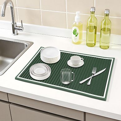 1Pc Dish Drying Mat, Waterproof Kitchen Mat with Concave and Convex Design 17.7*11.8*0.4 in