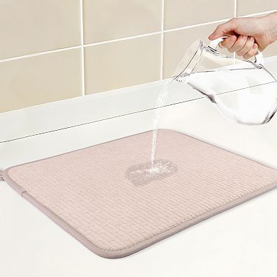1Pc Dish Drying Mat, Absorbent Microfiber Stone Kitchen Mat for Counter 15.7*11.8 in