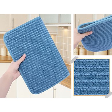 1Pc Dish Drying Mat, Absorbent Microfiber Kitchen Mat, Stone Absorbent Mat 15.7*11.8 in