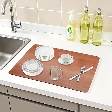 1Pc Large Diatomaceous Stone Dish Drying Mat, Solid Dish Drying Mats 15.7*11.8 in