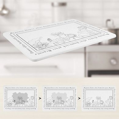 1Pc Diatomaceous Stone Dish Drying Mat, Floral Quick Dry Dish Mat Drying Kitchen Mat 15.7*11.8 in