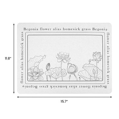1Pc Diatomaceous Stone Dish Drying Mat, Floral Quick Dry Dish Mat Drying Kitchen Mat 15.7*11.8 in