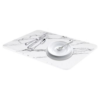 1 pc Diatomaceous Stone Dish Drying Mat, Marbled Quick Dry Drying Mats 15.7*11.8 inch 15.7*11.8 in