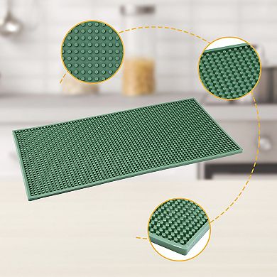 1Pc Silicone Dish Drying Mat, Rectangular Waterproof Heat Resistant Mat 23.6*11.8*0.4 in