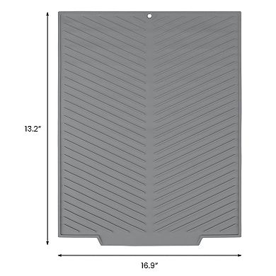 1Pc Silicone Dish Drying Mat for Kitchen Counter, Heat Resistant Kitchen Mat 16.9*13.2 in