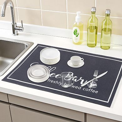 1Pc Large Diatomaceous Coffee Mat, Quick Dry Dish Drying Mats for Kitchen 19.7*15.7 in