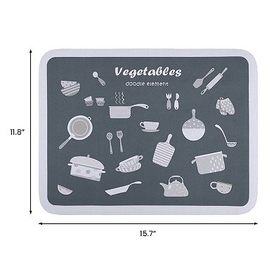 1Pc Large Diatomaceous Stone Dish Drying Mat, Pattern Quick Dry Dish Drying Mats 15.7*11.8 in