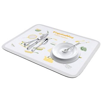 1 pc Large Diatomaceous Stone Dish Drying Mat, Pattern Quick Dry Dish Drying Mats 15.7*11.8 in