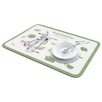 1 pc Large Diatomaceous Stone Dish Drying Mat, Pattern Quick Dry Dish Drying Mats 15.7*11.8 in