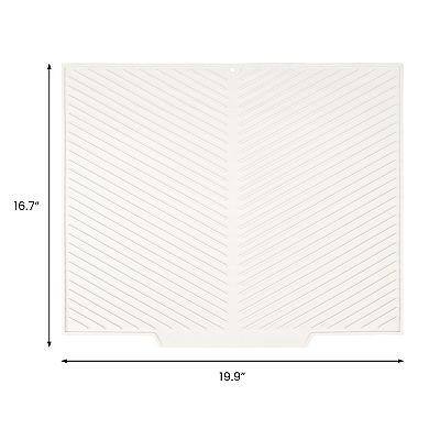 1Pc Silicone Dish Drying Mat for Counter, Easy Clean Waterproof Kitchen Mat 19.9*16.7 in