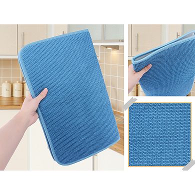 1Pc Dish Drying Mat, Absorbent Microfiber Stone Drying Mat for Kitchen Counter 19.7*15 in