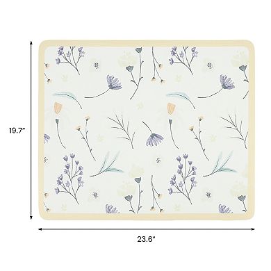 1Pc Diatomaceous Stone Dish Drying Mat, Floral Quick Dry Dish Drying Mats 23.6*19.7 in