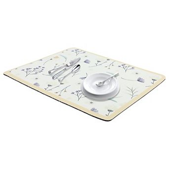 1 pc Diatomaceous Stone Dish Drying Mat, Floral Quick Dry Dish Drying Mats 23.6*19.7 in