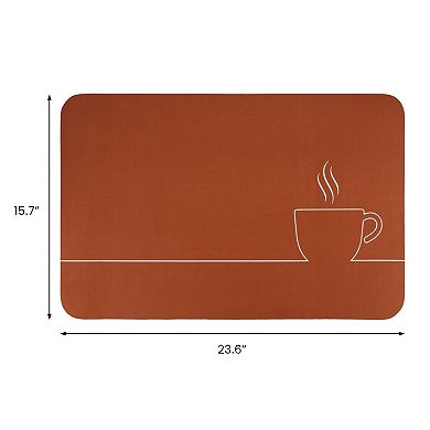 1Pc Large Diatomaceous Stone Dish Drying Mat, Quick Dry Coffee Bar Mat 23.6*15.7 in