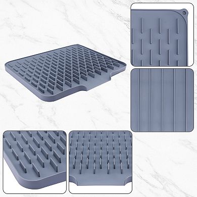 1Pc Silicone Dish Drying Mat, Easy Clean Slope Design Kitchen Mat 15.7*12.6*0.8 in