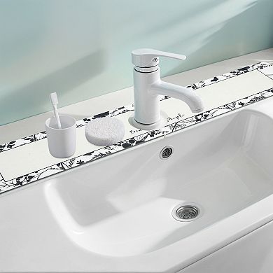 1Pc Faucet Mat for Kitchen Sink Splash Guard, Floral Kitchen Sink Mat 23.6*3.9 in