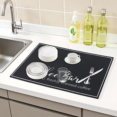 1Pc Large Diatomaceous Coffee Mat, Quick Dry Dish Drying Mats for Kitchen 15.7*11.8 in