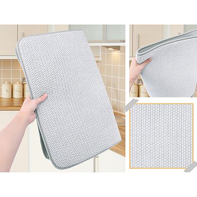 1Pc Dish Drying Mat, Absorbent Microfiber Kitchen Mat, Stone Drying Mat 23.6*17.7 in
