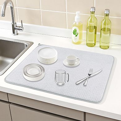 1Pc Dish Drying Mat, Absorbent Microfiber Kitchen Mat, Stone Drying Mat 23.6*17.7 in