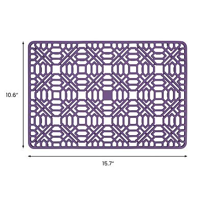 1Pc Silicone Dish Drying Mat for Kitchen, Hollow Design Kitchen Sink Mat 15.7*10.6 in