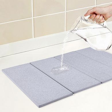 1Pc Foldable Diatomaceous Stone Dish Drying Mat, Quick Dry Dish Drying Mats 22.8*15.4 in