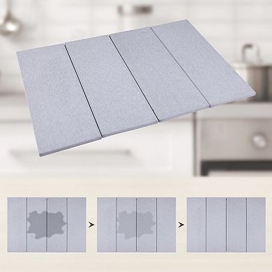 1Pc Foldable Diatomaceous Stone Dish Drying Mat, Quick Dry Dish Drying Mats 22.8*15.4 in