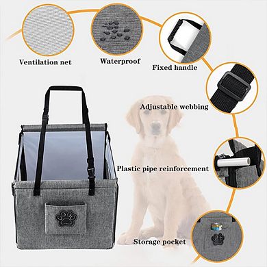 IDEALHOUSE Grey Foldable Car Dog Crate with Breathable Mesh